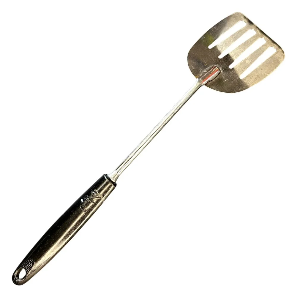 VTG EKCO Slotted Spatula Chromium Plated Black Handle Made in USA 13 Inch Turner